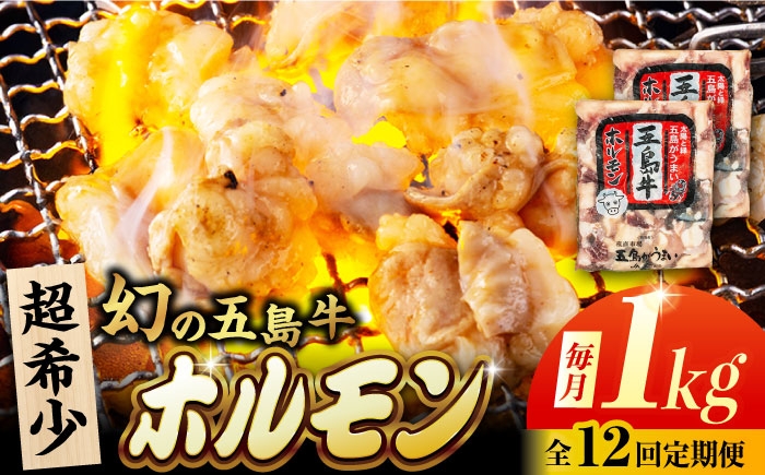 
                  【12回定期便】幻の五島牛ホルモン 1kg 味無し 五島市/ごとう農業協同組合 [PAF093] 牛もつ 牛ホルモン ホルモン もつ鍋 焼き肉 鉄板焼き 黒毛和牛 希少
                