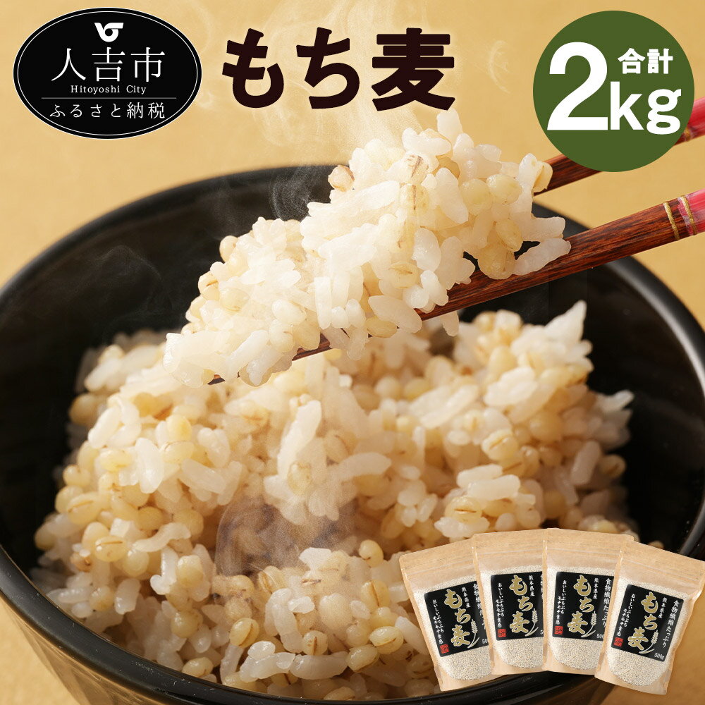 【ふるさと納税】熊本県産 もち麦 合計2kg 500g×4袋 大麦 ダイシモチ モチ麦 食物繊維 令和2年産 九州産 国産 送料無料
