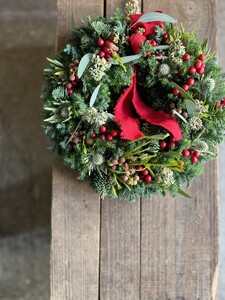 クリスマスリース クリスマス リース 先行予約 赤 花 ドライフラワー ドライリース フレッシュリース インテリア プレゼント お花 ギフト クリスマスプレゼント クリスマスギフト おしゃれ 壁飾り くりすます Christmas kurisumasu 人気 ヘリアントスガーデン 1個 20cm 神奈川 湘南 藤沢