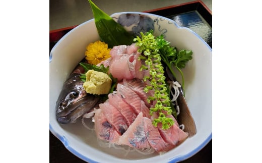 【長野県信濃町ふるさと納税】 北川遊魚　川魚えさ釣り体験（30分）１竿　お刺身１人前セット　体験利用券
