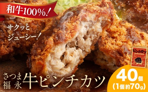 和牛100％！サクッとジューシー さつま福永牛ピンチカツ 40個 福永畜産《30日以内に出荷予定(土日祝除く)》鹿児島県 さつま町 メンチカツ 和牛 さつま福永牛 100％