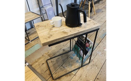 COBA ㉜サイドテーブル　コ型（ラック付き）