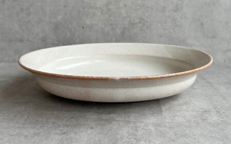 【瀬戸焼】リムカレー皿 2枚セット（白萩）【株式会社カネ三商店】 / 皿 食器 カレー皿 ギフト プレゼント / 瀬戸市[BBDD012]