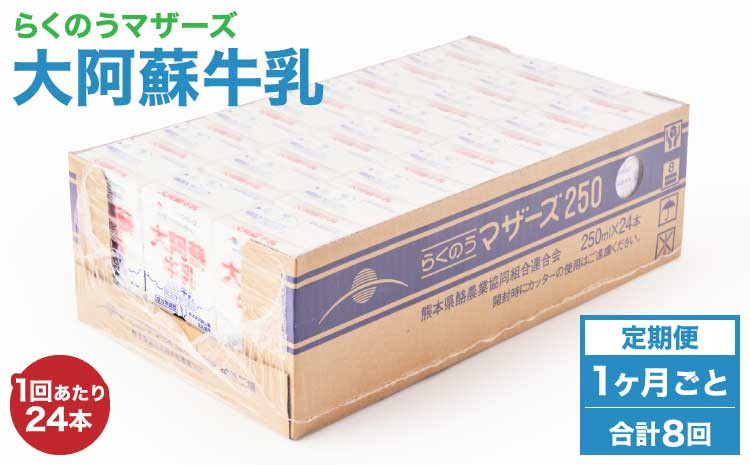【1ヶ月毎8回定期便】大阿蘇牛乳 250ml 計192本