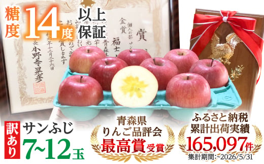 
                  ＜りんご品評会最高賞＞「サンふじ」約3kg・糖度14度以上保証・訳あり 家庭用 りんご_りんご 林檎 リンゴ サンふじ 果物 くだもの フルーツ 青森 りんご品評会 青森市長賞 訳あり 規格外 傷 不揃い おすすめ【1106865】
                