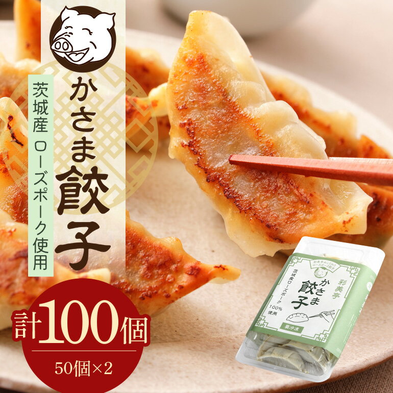 【ふるさと納税】餃子 100個 彩美 ローズポーク亭 かさま餃子 中華 笠間餃子 大容量 生餃子 なまぎょうざ ギョーザ 惣菜 おかず おつまみ つまみ ブランド豚 焼餃子 銘柄豚 送料無料
