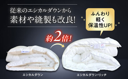洗える 人工羽毛布団 合い掛け布団  ジュニア エシカルダウンリッチ 広島県福山市/イシケン株式会社 羽毛 布団 ふとん 合掛け 掛け布団 掛布団 軽い 日本製 春 秋 寝具 アレルギー対策 サステナ