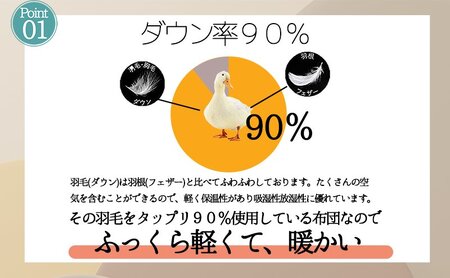 【５色展開】洗える羽毛合い掛け布団シングルダウン90％350dp北欧デザイン羽毛1.2kg洗濯可羽毛布団 ブルー