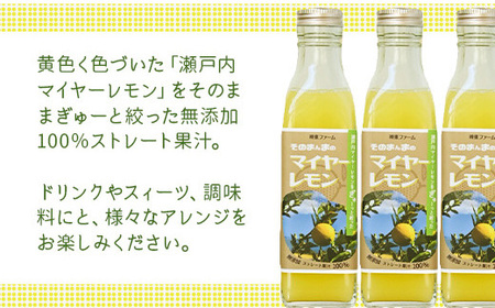 そのまんまのマイヤーレモン 果汁 100% 200ml 6本 無添加 岩国産 瀬戸内【神東ファーム】