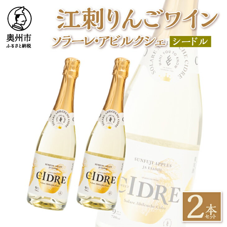 【ふるさと納税】 江刺りんごワイン スパークリング 720ml 2本セット ソラーレ・アビルクシェ シードル サンふじ りんご アップル ワイン アルコール ギフト プレゼント 贈答 [A0073]