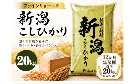【12か月定期便 令和8年産】《食味鑑定士厳選》新潟県佐渡産コシヒカリ 合計240kg（20kg＝5kg×4袋を毎月お届け全12回） | 新潟県産コシヒカリ 佐渡島産コシヒカリ 佐渡産こしひかり お米 米 こしひかり 白米 精米 おこめ コメ 20キロ 5キロ 定期便 にいがた さど 新潟県 佐渡市