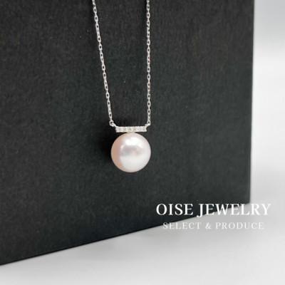 ふるさと納税 伊勢市 PT900/850　ダイヤモンド0.03ct　アコヤ真珠ペンダント　8.0mmUP 1711
