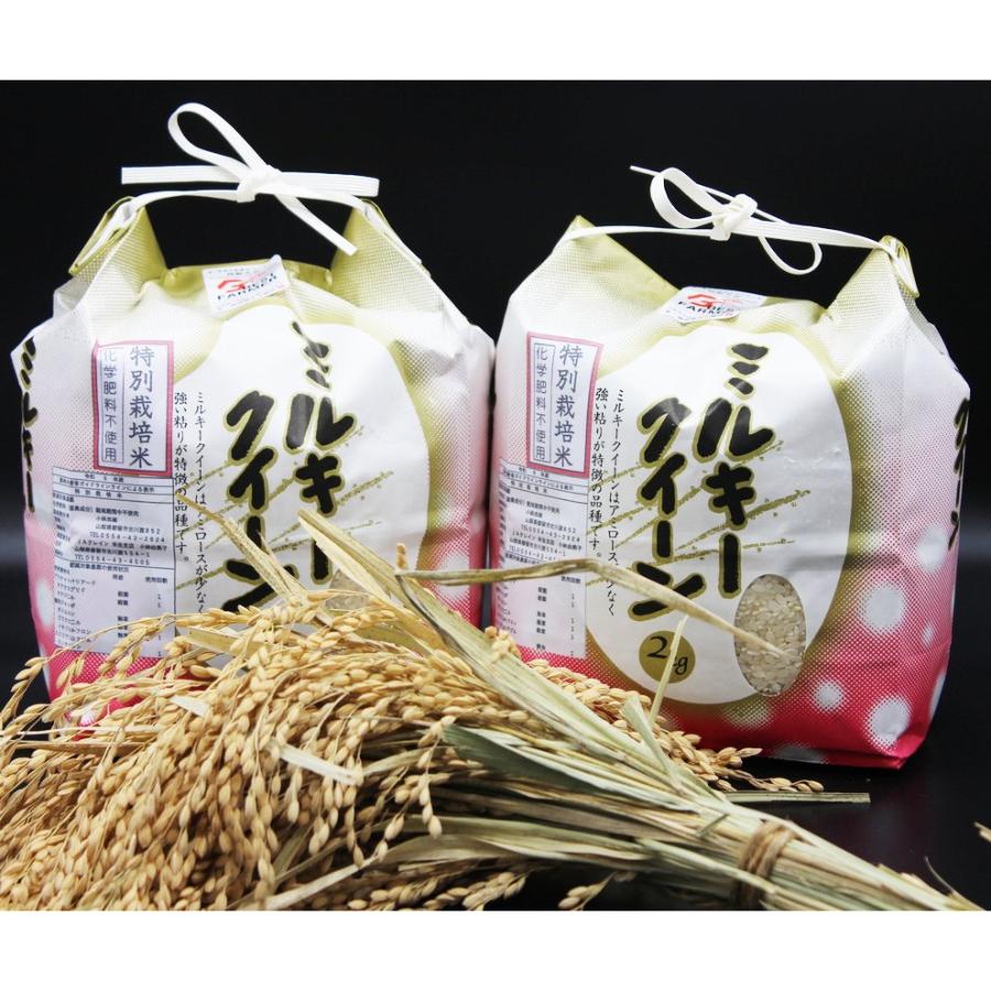【令和7年産新米】山梨県都留市産　ミルキークイーン2kg×2
