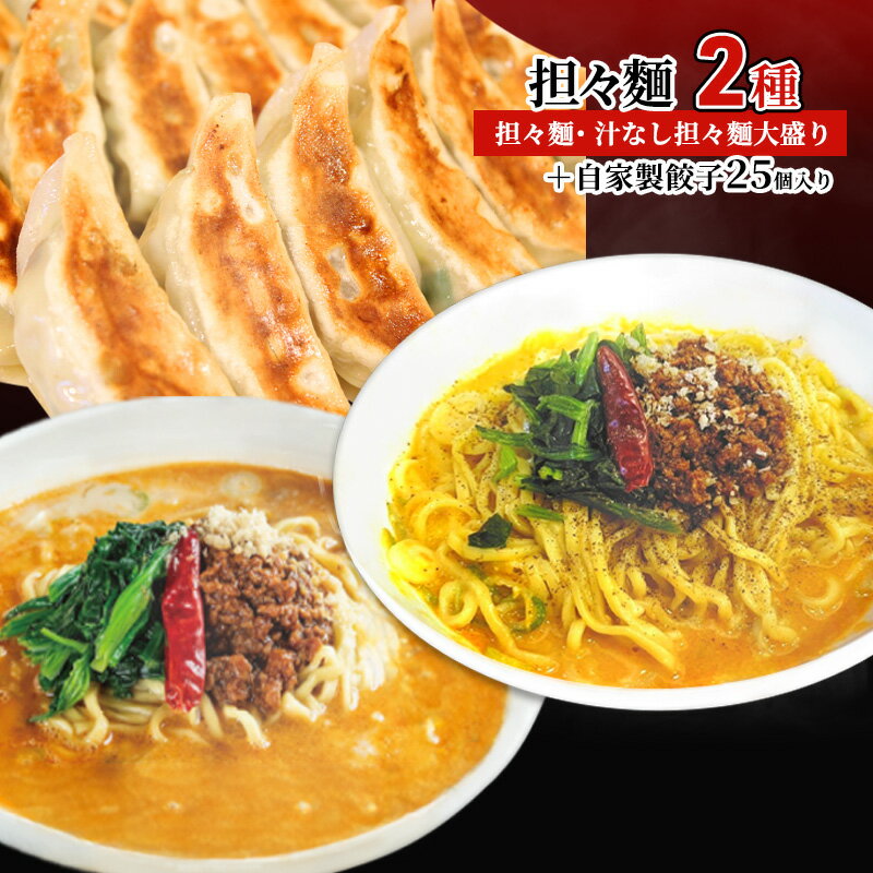 【ふるさと納税】担々麺（担々麺・ 汁なし担々麺大盛り）＋自家製餃子25個入り ラーメン 麺類