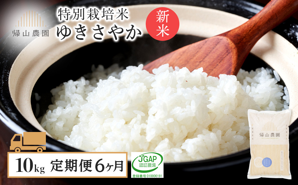 
            【令和7年産新米予約】【6カ月定期便】特別栽培米産地直送「ゆきさやか 10kg」《帰山農園》
          