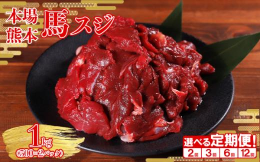 【定期便12回】本場熊本 馬すじ 1kg (500g×2パック) × 12回 ヘルシー 馬肉 すじ肉 馬スジ 煮込み カレー おでん 大容量 小分け 熊本県 水上村