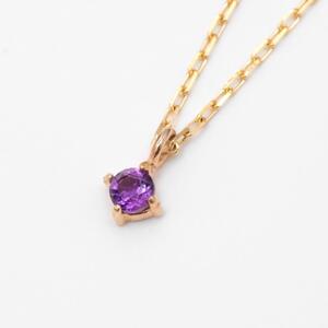 K10イエローゴールド 天然石ネックレス【2月誕生石アメジスト】上品な華奢見え4本たてづめ 長さ40cm K10-05-02 / 金 ゴールド ジュエリー アクセサリー ギフト プレゼント レディース シンプル 定番 ネックレス