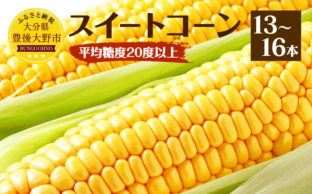 
                  004-1052x2 【先行予約】 平均糖度20度以上 スイートコーン 約6kg前後 13本～16本 とうもろこし 【2026年6月下旬-7月下旬発送予定】
                
