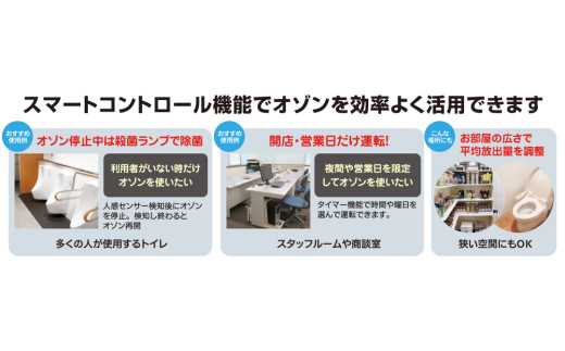 オゾン脱臭除菌装置『UVThreeＩ』 オゾン 脱臭 殺菌 除菌 装置 長寿命 省電力 便利 機能 フィルター 消耗品 紫外線 UV 人感センサー 清潔 清掃 掃除 クリーン 引越し 新居 新築祝い 