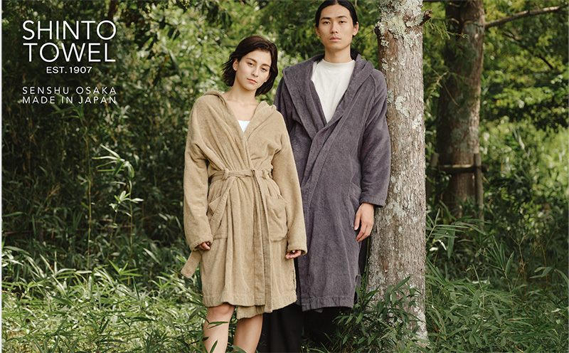 SHINTO TOWEL「ユキネ・バスローブ」Mサイズ（ホワイト）オーガニックコットン100% G3087