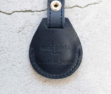 エアタグ用 キーホルダー カバー レザー 本革 キーリング apple airtag 【ネイビー】