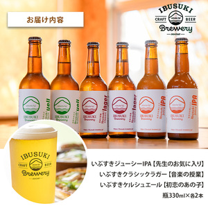 クラフトビール 3種 各2本 (いぶすきブルワリー/018-2025) いぶすきジューシー IPA いぶすき クラシックラガー いぶすき ケルシュエール クラフトビール 詰め合わせ 瓶 ビール 飲み比