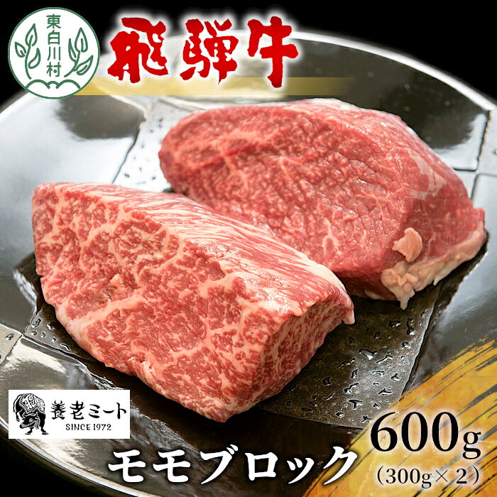 【ふるさと納税】 飛騨牛 モモブロック ローストビーフ 600g 300g×2 牛肉 和牛 肉 焼肉 ステーキ 赤身 赤身肉 牛 鉄板焼き お祝い 贈答 ギフト 贈り物 ふるさと納税 東白川村 岐阜 贅沢 モモ もも肉 養老ミート 最速発送