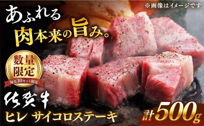 
[毎月30件限定] <発送時期が選べる> 佐賀牛 ヒレ サイコロステーキ 500g【桑原畜産】 [NAB024]
