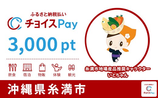 
                  糸満市チョイスPay 3,000pt【会員限定のお礼の品】
                