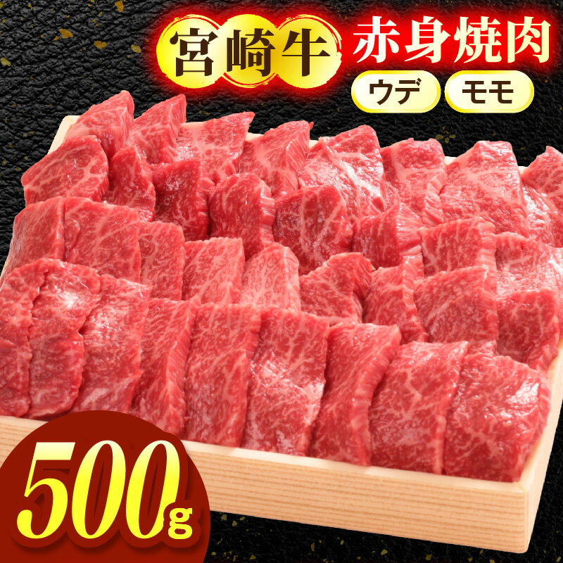 【ふるさと納税】宮崎牛赤身（ウデ・モモ）焼肉 500g