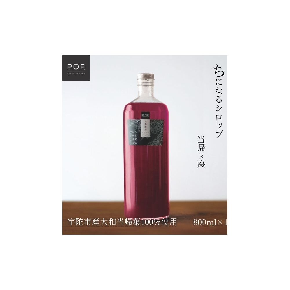 ちになるシロップ＜大和当帰×棗＞800ml 1本／ ふるさと納税 棗 シロップ 瓶 ガラス瓶 国産 食材 炭酸 大和当帰葉 有機 お湯割り 甜菜糖 ハチミツ はちみつ 送料無料 ち 奈良県 宇陀市 P
