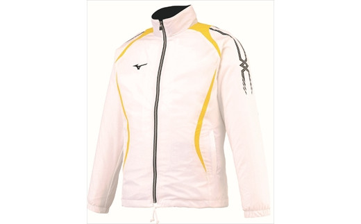 ウィンドブレーカーシャツ：配送情報備考　№② ホワイト×サイバーイエロー  ミズノ mizuno