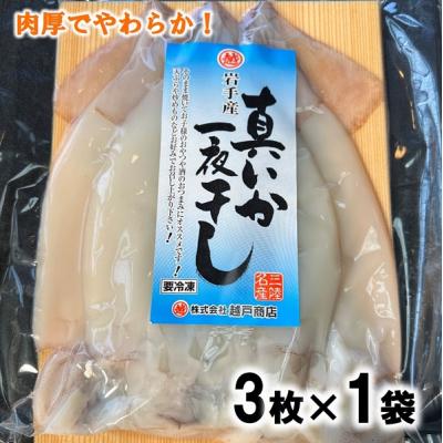 ふるさと納税 普代村 北三陸産 イカ一夜干し 3枚入×1袋 いか イカ焼き いかめし