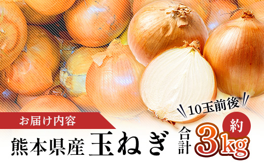 【先行予約】熊本県産 玉ねぎ 3kg (10玉前後) ≪2025年4月下旬から順次発送≫ 玉葱 野菜 数量限定 JAS たまねぎ オニオン 甘い ハンバーグ 肉じゃが 065-0635