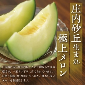 SA2890　特大庄内砂丘メロン(青肉) 2.2～2.5kg 1玉 つる付き