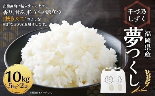 【令和7年産】福岡県産 夢つくし〈千づ乃しずく〉 約10kg（約5kg×2袋） 精米 S002【2025年9月下旬～2026年2月下旬発送予定】 お米 米 白米