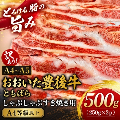 
                  訳あり!＜A4～A5＞おおいた豊後牛ともばらしゃぶしゃぶすき焼き用 500g(250g×2p)【1764389】
                