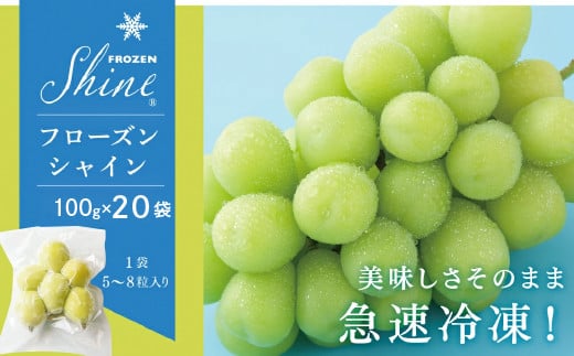 
【フローズン】 シャインマスカット 100ｇ×20袋 小分け※冷凍発送　098-012
