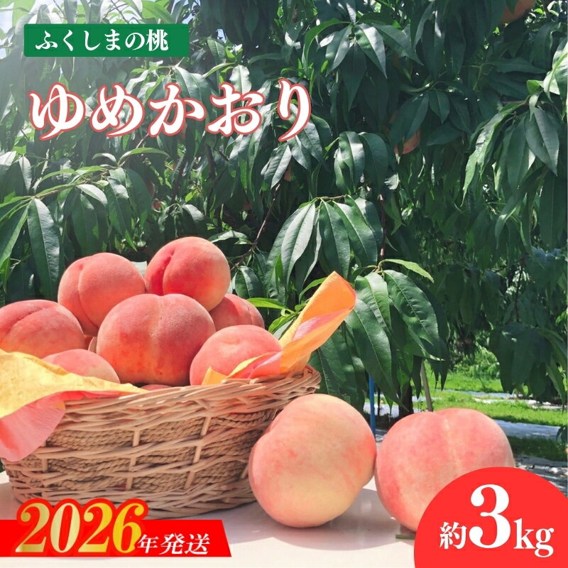 【ふるさと納税】No.2578香り高いもも 硬くて甘い/ゆめかおり 約3kg【2026年発送　先行予約】