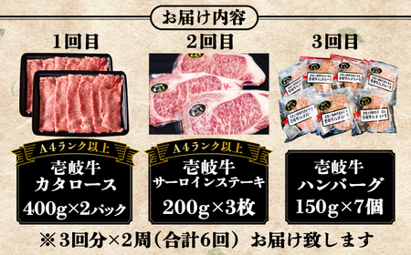 【全6回定期便】 壱岐牛 肉 定期便 《壱岐市》【壱岐市ふるさと商社】 肉 黒毛和牛 ハンバーグ ステーキ しゃぶしゃぶ すき焼き [JAA027] 181000 181000円