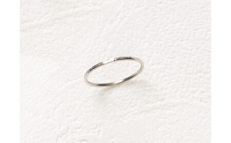 シルバー 丸つち目 細リング（ハンドメイド）【サイズ：12号】