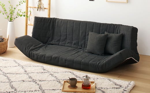 【a063】低反発マルチソファ(ブラック・エレガンス生地)【配送不可地域：沖縄県、離島】