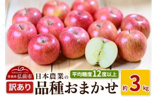 りんご 【先行受付】平均糖度12度以上！ 品種おまかせ 約3kg 訳あり