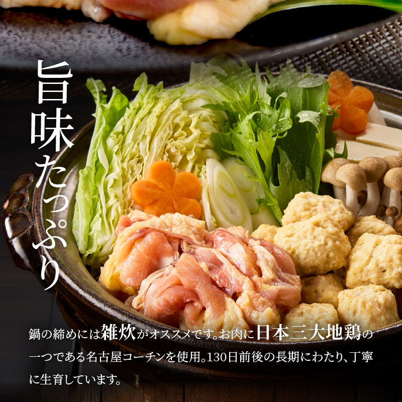 名古屋コーチン鍋セット 日本三大地鶏 鍋セット 鶏肉 もも肉 肉団子 鍋料理