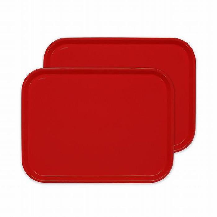 【ふるさと納税】カラフルピノトレー L 39cm レッド 2枚組 タツクラフト 【Tk64】 | キッチン用品 食器 キッチンファブリック お盆 トレー