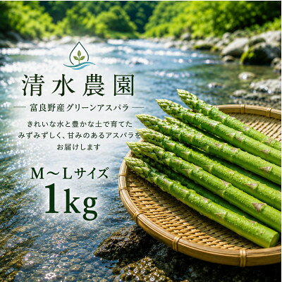 【ふるさと納税】【2027年発送】ふらの産 採れたて グリーンアスパラ(M～Lサイズ混合)約1kg [産地直送]【配送不可地域：離島】【1765993】