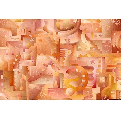 ＼京都・綾部の癒やし系作家/【絵画】　パレード　額装サイズ526mmx412mm【1090811】