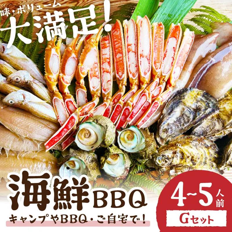 大好評！京丹後・海鮮BBQ　Gセット　大盛り生ズワイガニ　6種23品（4～5人前）（2026年4月中旬～発送） 魚介類 さざえ カキ かき いか イカ カレイ カニ 蟹 ズワイガニ ハタハタ バーベキュー キャンプ アウトドア 個包装 冷凍 送料無料 BBQファミリー