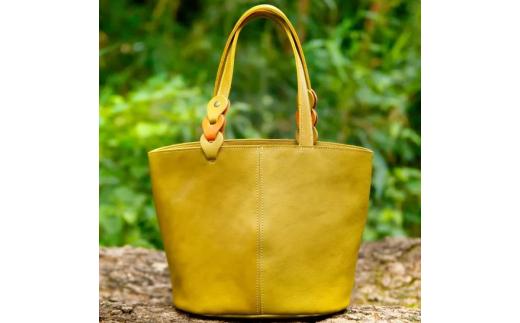トートバッグ ミニ ライトグリーン×イエロー レザー バッグ 鞄 かばん カバン レディース メンズ おでかけ おしゃれ おすすめ 贈答 ギフト プレゼント お祝い 贈り物 HARUHINO