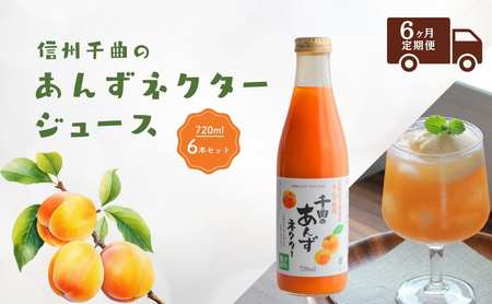 【6か月定期便】信州 千曲のあんずネクター ジュース  720ml 6本セット｜ ジュース 長野県産 千曲市